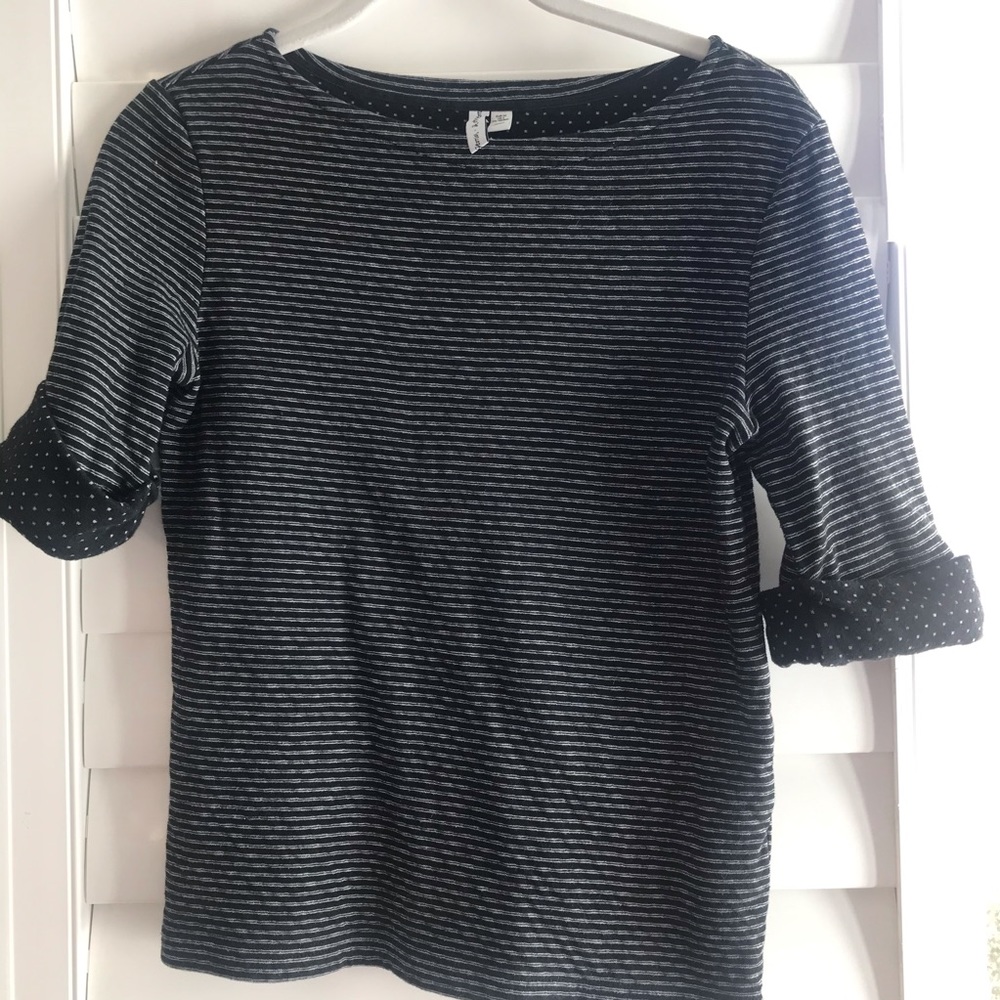 & OTHER STORIES STRIPED MIDSLEEVE TOP